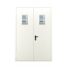 Противопожарная дверь без порога остекленная 1350 x 2100 мм 